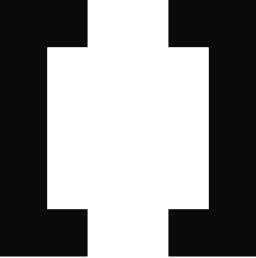 Bracket mark logo — black ink